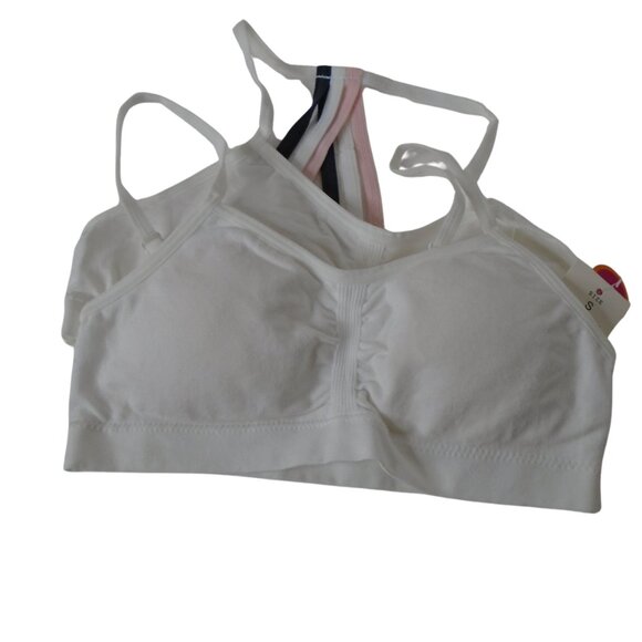 Maidenform Bra Girls Small Bralette 2 Pack White Regular and Racerback - Picture 1 of 3